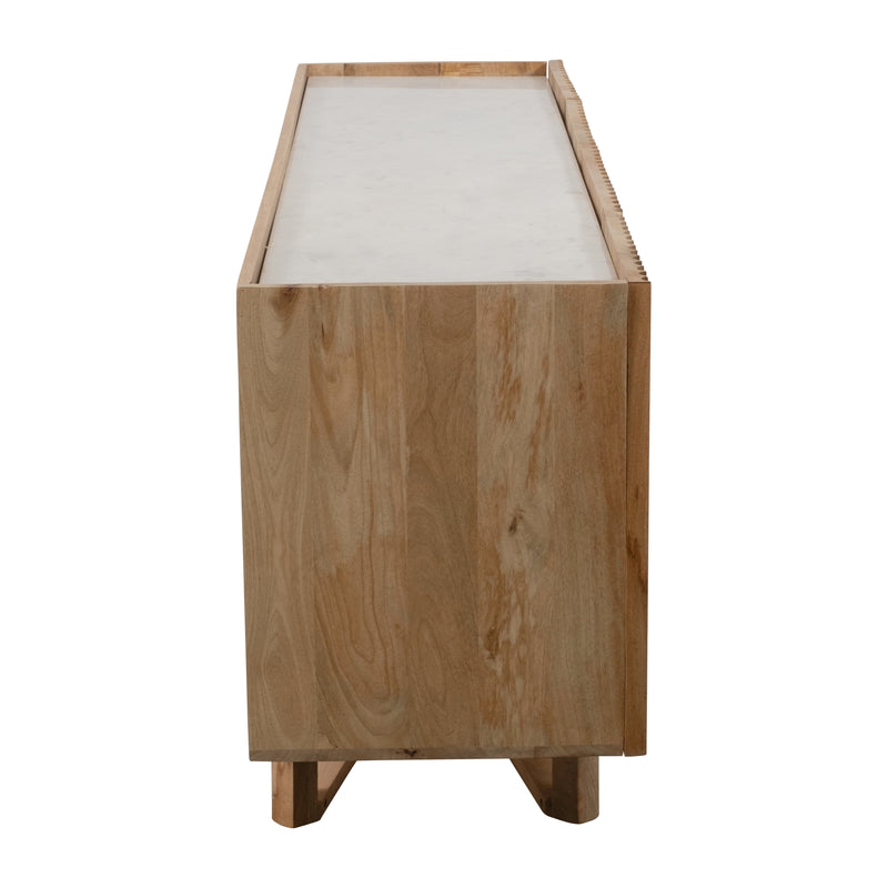 Wood, 35"D  Modern Farmhouse Side Table, Nat Kd