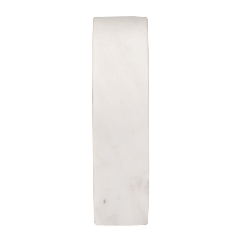 MARBLE, 6"H HORSESHOE TABLETOP DECO, WHITE