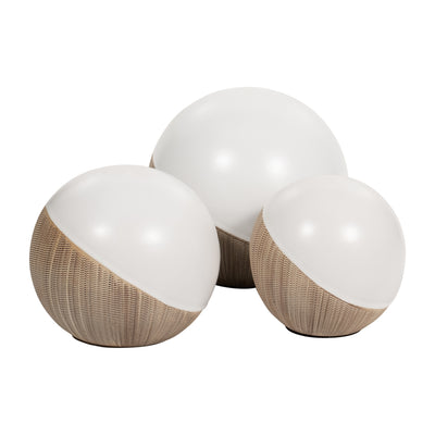 CER, S/3 4/5/6", 2-TONE ORBS, CREAM/WHITE