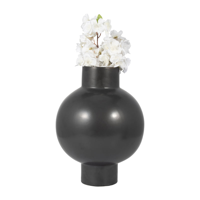 CER, 15"H BUBBLE VASE, BLACK VOLCANIC