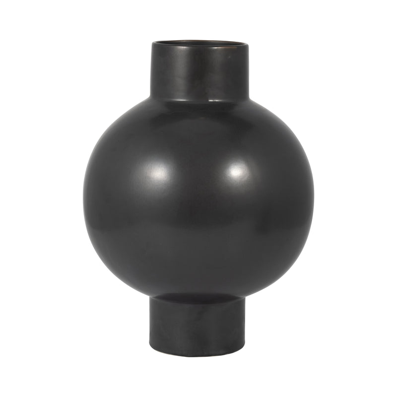 CER, 15"H BUBBLE VASE, BLACK VOLCANIC