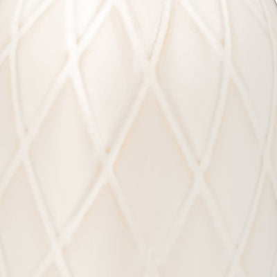 CER, 16" PLAID TEXTURED VASE, BEIGE