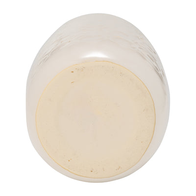 CER, 9" CIRCLES VASE, BEIGE