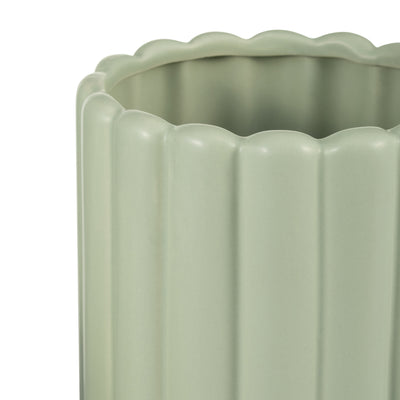 CER, S/2 10/13”H RIBBED VASES, CUCUMBER