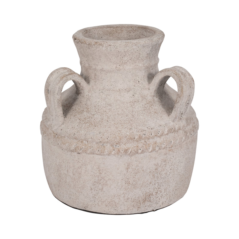 Terracotta, 12" Triple Handle Jug, Ivory