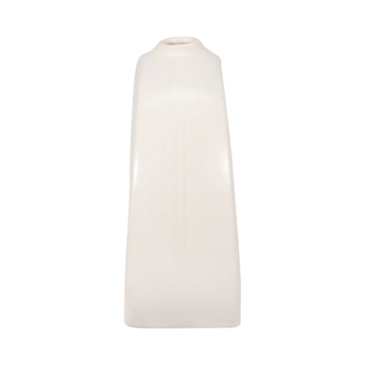 STONEWARE 7" CURVY CUT-OUT VASE, COTTON