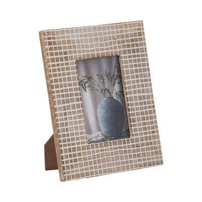 WOOD, 4X6 CROSSINGS PHOTO FRAME, NATURAL/WHITE