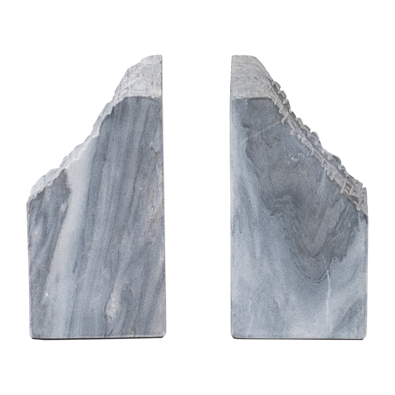 MARBLE, S/2 7" LIVE EDGE BOOKENDS, BLACK