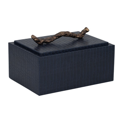 FAUX LEATHER, 10" COPENHAGEN BOX, NAVY