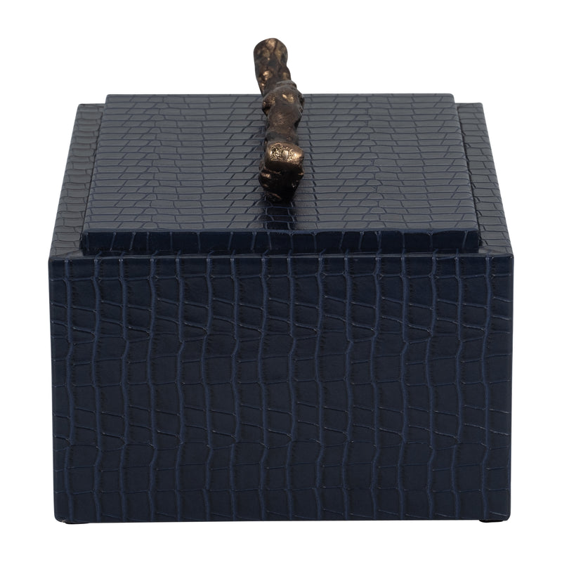 FAUX LEATHER, 10" COPENHAGEN BOX, NAVY