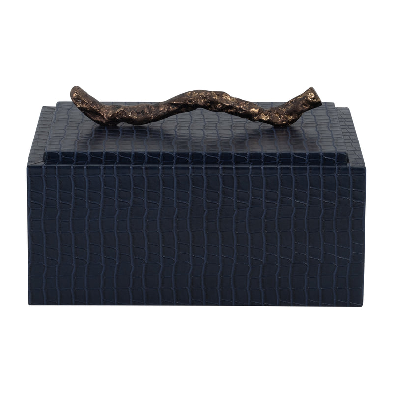 FAUX LEATHER, 10" COPENHAGEN BOX, NAVY