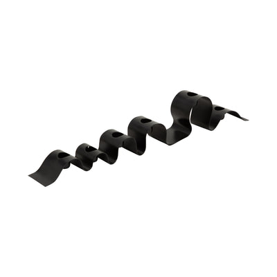 METAL, 20" RIBBON 6-TAPER CANDLE HOLDER, BLACK