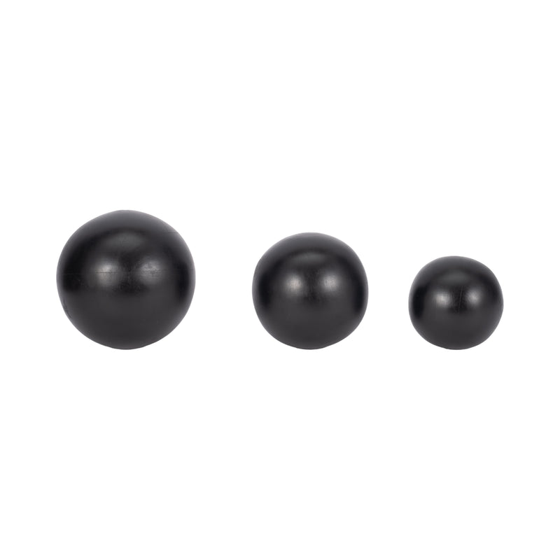 WOOD, S/3 4/5/6" ORBS, BLACK