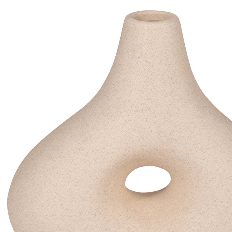 CER, 7" SHORT OPEN CUT-OUT NOMAD VASE, IVORY