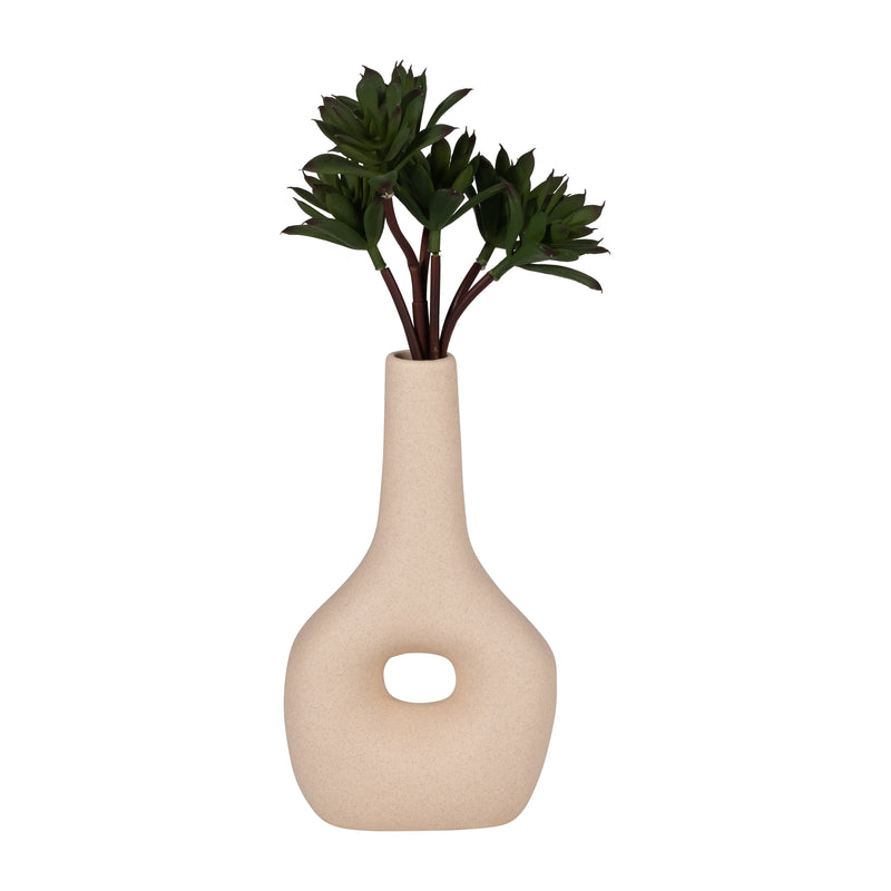 CER, 9" OPEN CUT-OUT NOMAD VASE, IVORY