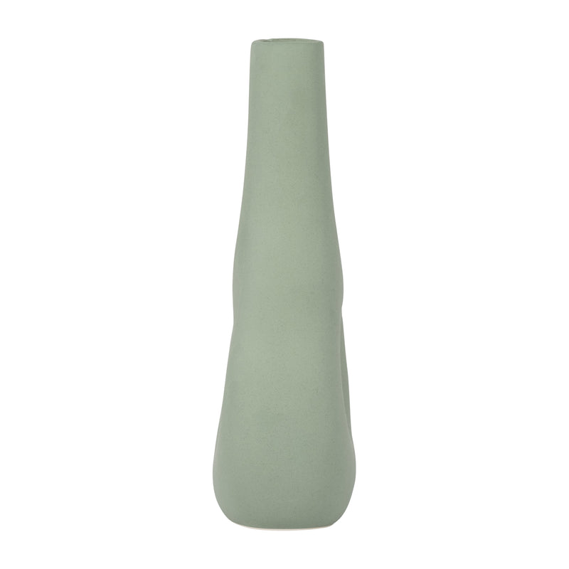 CER, 9" OPEN CUT-OUT NOMAD VASE, DARK SAGE