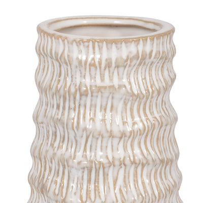 PORCELAIN, 9" COASTAL VASE, IVORY