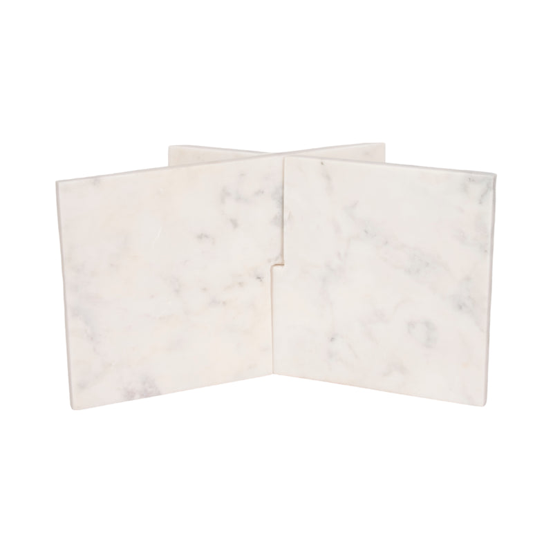 18" Marble Bookstand, White