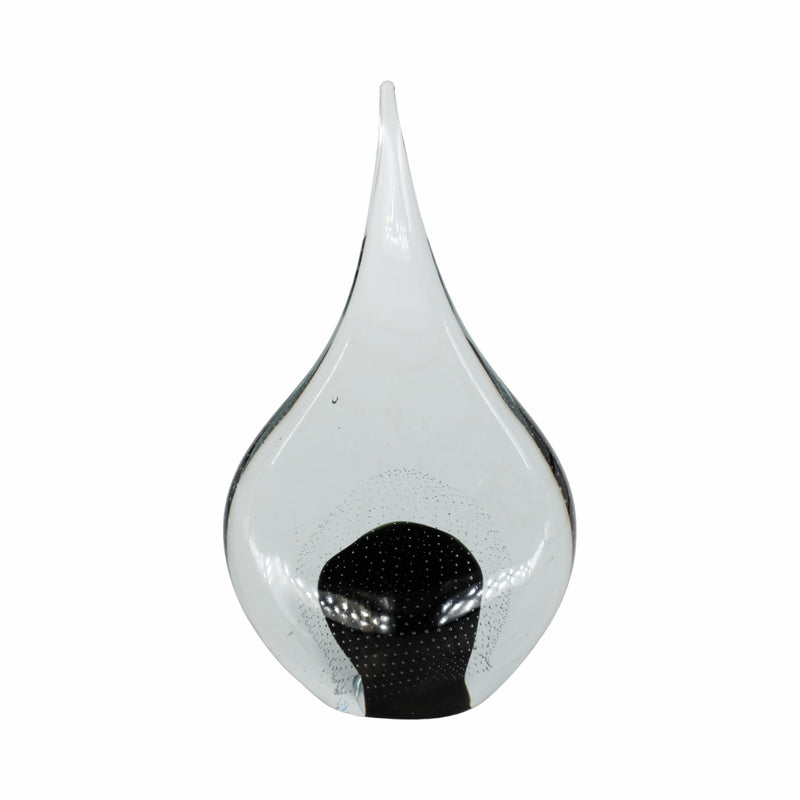 14" MEEDA BLACK CRYSTAL TEAR DROP