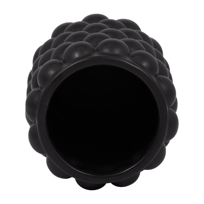 CER, 7" BUBBLE VASE, BLK