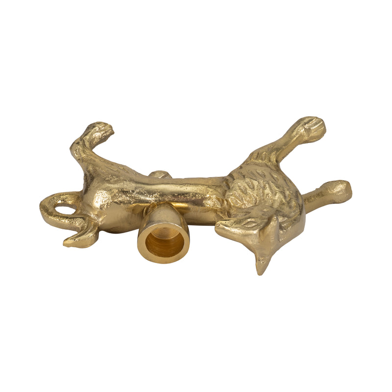 8" Fox Taper Candle Holder, Gold