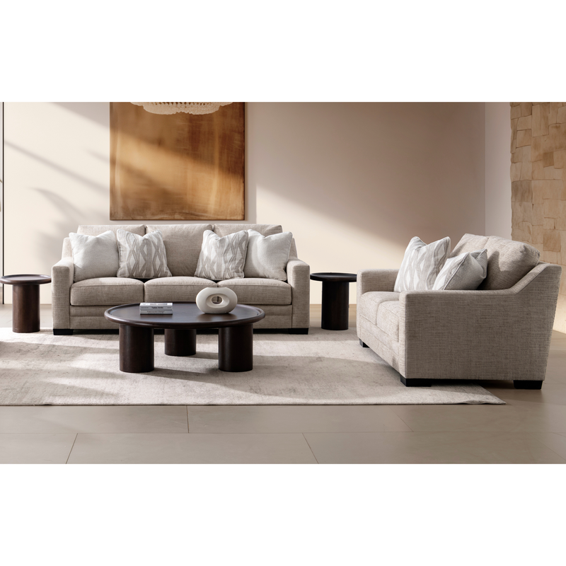 Clara Oatmeal Living Room Set (Sofa + Loveseat)