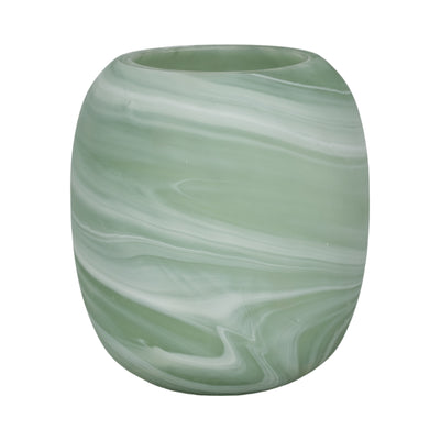 9" Garbo Small Green Glass Vase