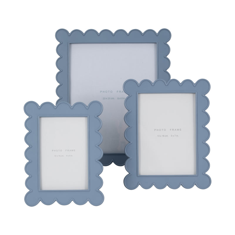 8x10 Scallop Edge Photo Frame, Blue