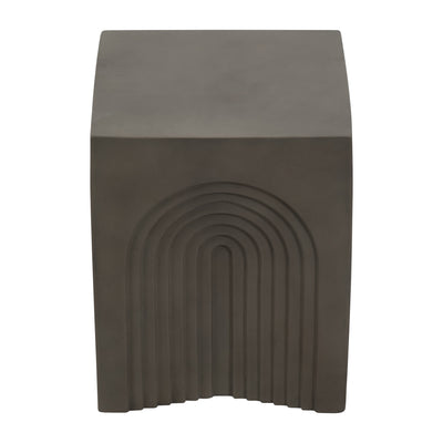 Concrete, 18" Arches In Square Accent Table, Dark