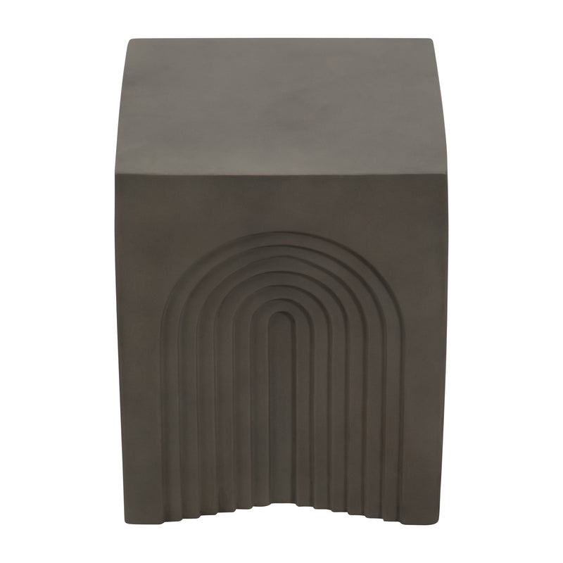 Concrete, 18" Arches In Square Accent Table, Dark