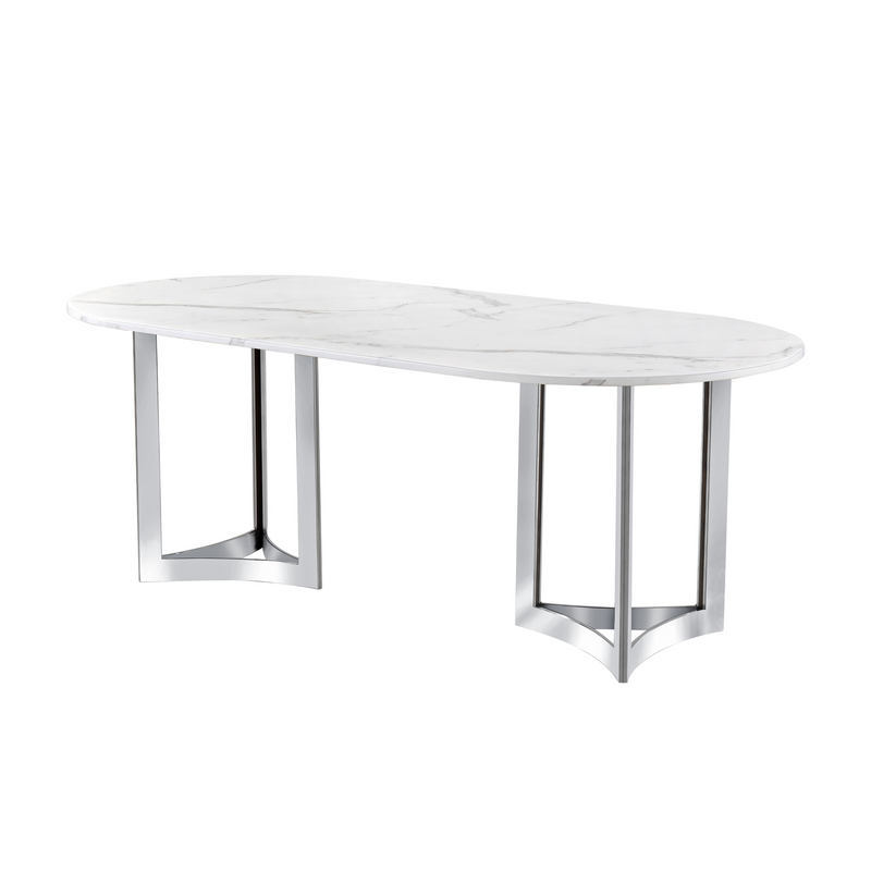 Alexa Oval Marble Dining Table