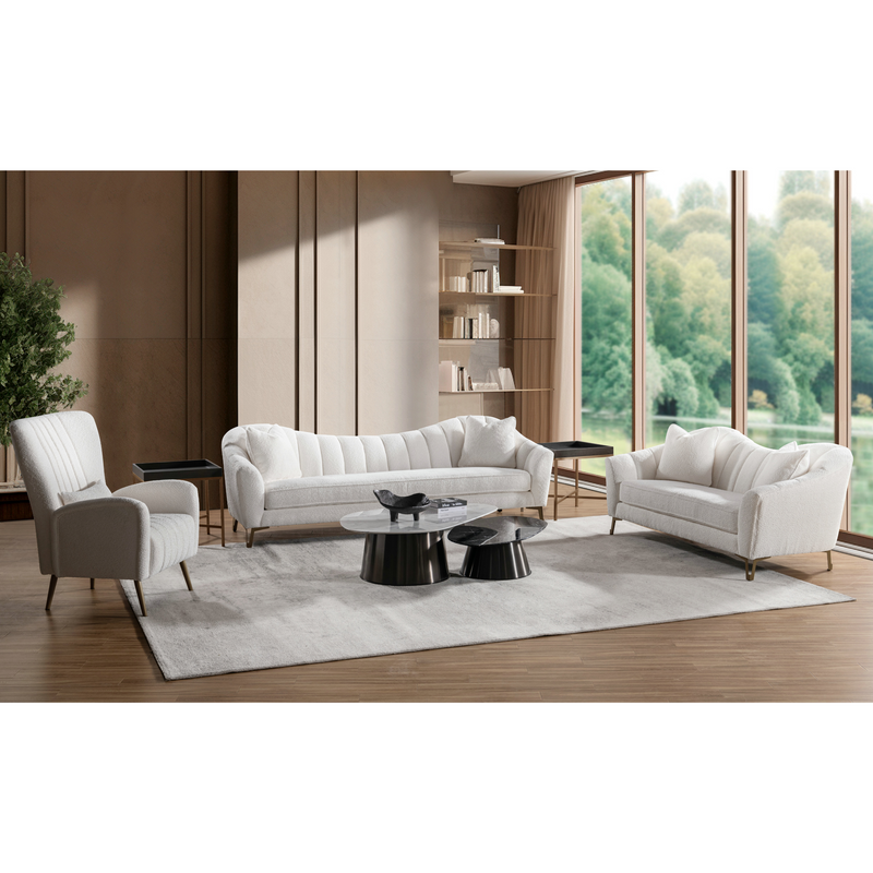 Luca Ivory 4 Seater Sofa W252