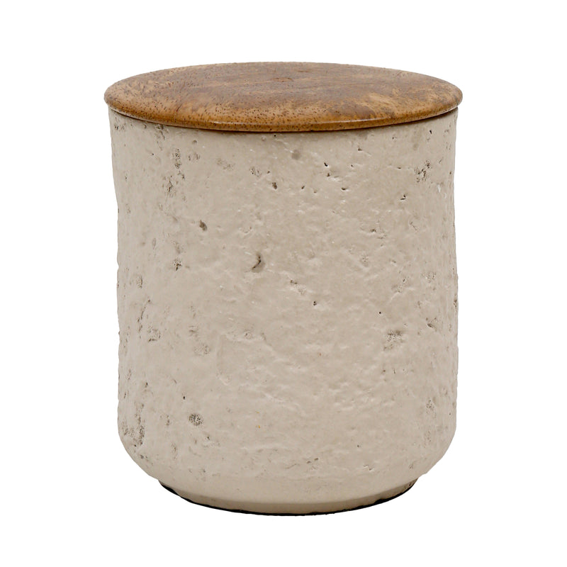 4" 9 Oz Eucalyptus & Sage Tall Cndle W/lid, Cream