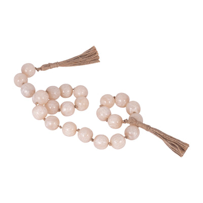 RESIN, 29" BEAD GARLAND, IVORY