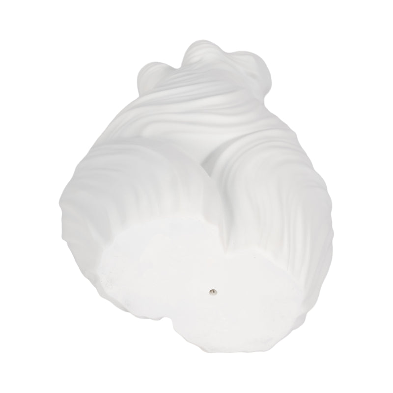 11" Curvy Ribbed Sculpture, White