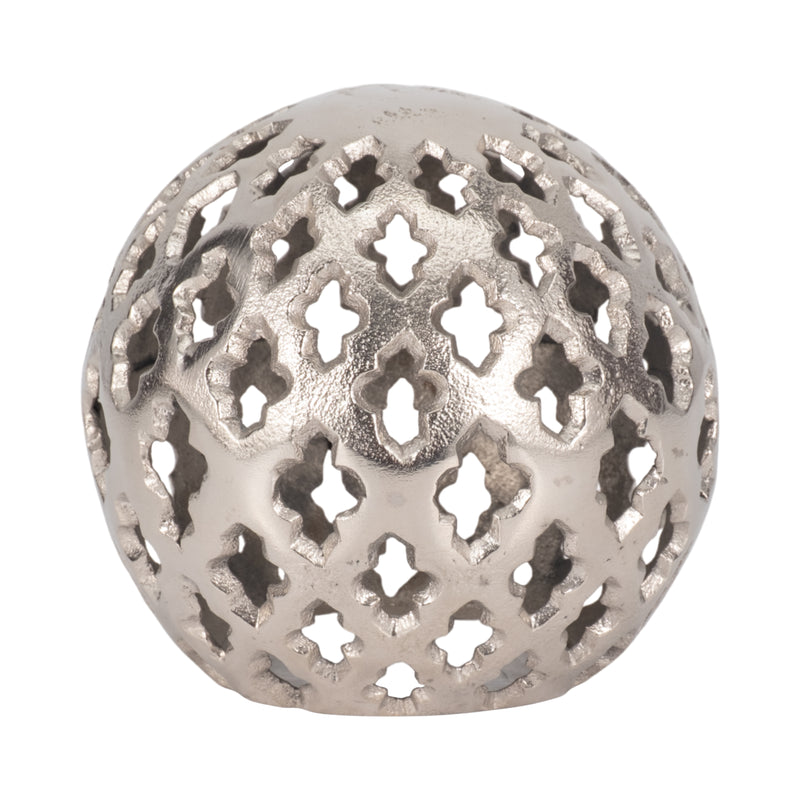 METAL, 6" CUT-OUT ORB, SILVER