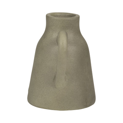 TERRACOTTA, 8" VASE W/ HANDLE, SAGE GREEN