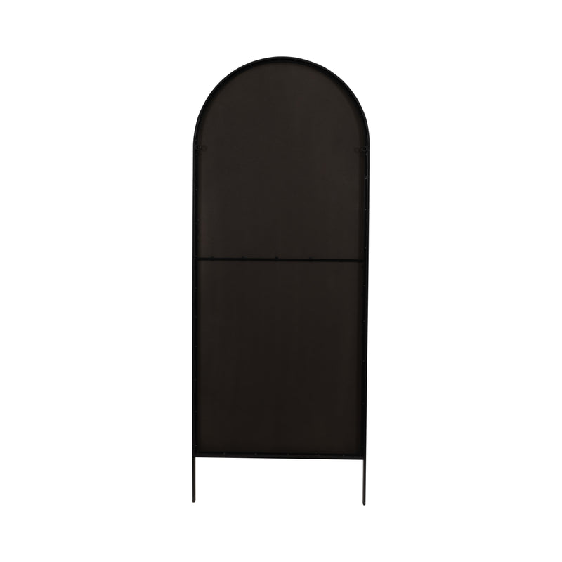 METAL, 28X72 ARCH FLOOR MIRROR ON STAND, BLACK