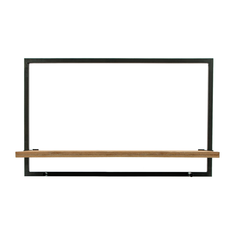 S/5 WOOD/METAL WALL SHELVES