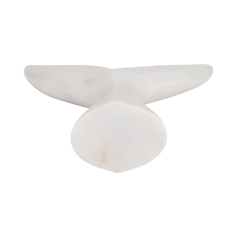 Marble, 7" Whale Tail, White