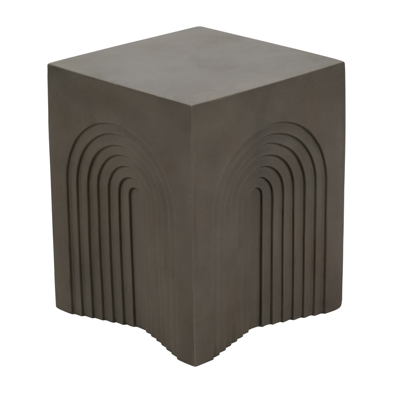 Concrete, 18" Arches In Square Accent Table, Dark