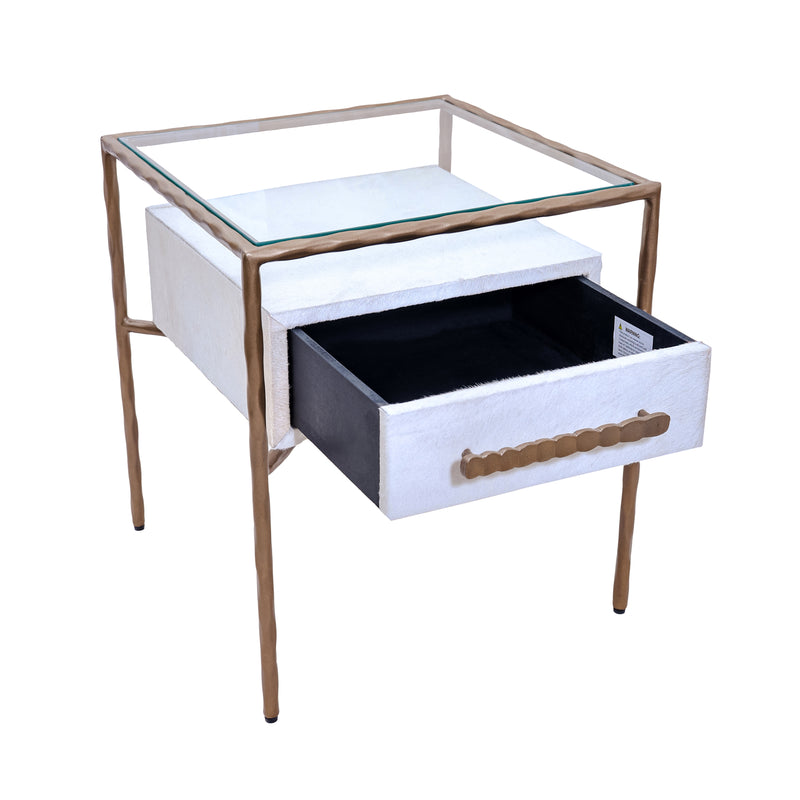 22" Azamara Real Hide Accent Table