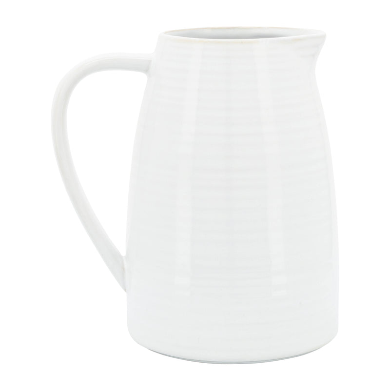 CER, 8"H PITCHER, WHITE