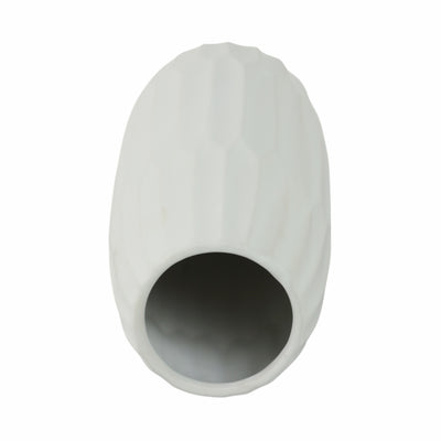 CERAMIC 14" VASE , WHITE