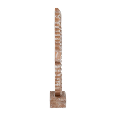 WOOD, 13"H SEAHORSE, RUSTIC WHITE