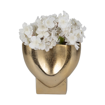 9" Abyss Arrow Shaped Metal Vase, Gold