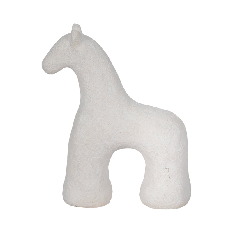 9" Textured Horse, White