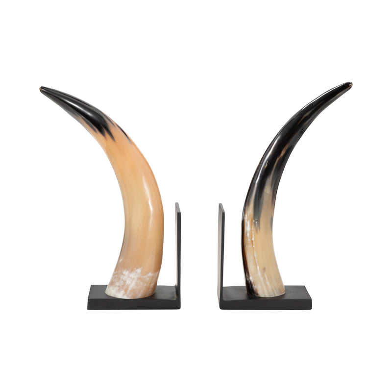 S/2 14" Gamil Horn Bookends