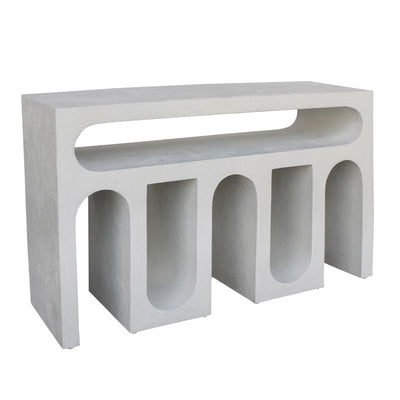 47" Modern Arch Textured Console, White