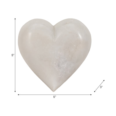 MARBLE, 5" HEART, WHITE